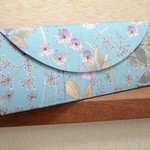 【受注制作・サイズ変更可】メガネケース（171）リバティイルマ×リネン（ブルー）
