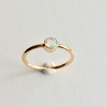 14kgf　` MY RING` エチオピアンオパール　4ｍｍ オパール ファセットカット　ベゼル　9号　11号 12号　13号リング　指輪