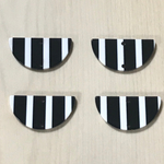 BLACK WHITE STRIPE BORDER HALF MOON CONNECTOR PARTS