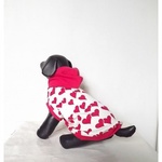 【犬服オリジナル】普段着に・シロ地ハートプリント・フード付mrfw0222　#犬服通販　#ボストンテリア #フレンチブルドッグ　#パグ　#トイプードル　#チワワ　#ヨーキー