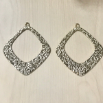 GOLD SQUARE FLAME HOOP CHARM PARTS