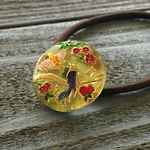 ＜再販＞花鳥風月のヘアゴム　new　27ｍｍ　（チェコガラスボタン）