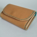 サドル革のカード入れ(水色仕様)