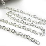 チェーン 2m あずき★sa12★ホワイトシルバー★幅約6mm/アズキ アクセサリーパーツ