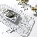 再販×12＊”'Drop of water” ギラつく水滴 水漏れ 濡れた iPhoneケース for 水道管破裂‼︎ スマホリング