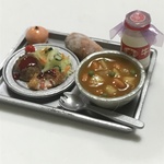 hand made ミニチュア ドールハウス なつかしい昭和の給食