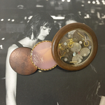 ウッド フラワーピンクレジンヘアクリップ＊一点物＊