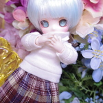 オビツ11　冬のお洋服　淡クリーム