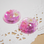 かすみ草のフラワードーム(ベリー系)ピアス イヤリング