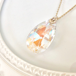 Swarovski 不思議な輝きクリスタルブルーAB 雫のネックレス 