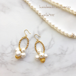 sale♡楕円フープとバブルパールのピアス∗*゜