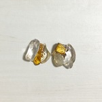 金属アレルギー対応＊タイガーアイはちみつピアス