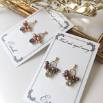 スワロフスキービジューと秋色パールのピアス/イヤリング