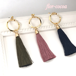 シンプル秋色タッセルピアス・イヤリング