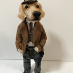 羊毛フェルト 人形(犬)、インテリアの人形、ハンドメイド 