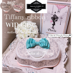 乙女心くすぐるティファニーリボンのおしりふきケース❤︎リボン選べます ♡ベビー用品 出産祝いにも ♡