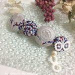 ミナペルホネン☆くるみボタンのバレッタ☆ヘアクリップ☆no.207