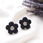 *花のおくりもの ピアス/イヤリング*-black×black-