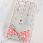 流れ星ピンクシェルiPhone8スマホケース キラキラ 宇宙 スター星 星座