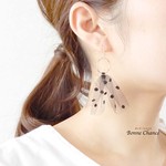 【new】ドット模様のチュールピアス