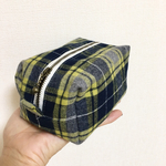 【SALE】フランネルのボックスポーチ(中)