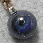 宇宙玉 とんぼ玉 ガラス ネックレス No1331