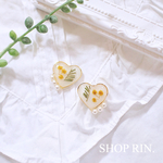 【再販】ミモザ ドライフラワー 押し花 レジン ピアス