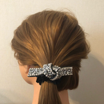キラキラストーン ヘアゴム シュシュ シルバー