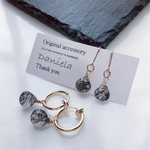 天然石ブラックルチルのピアス✳︎Sサイズ