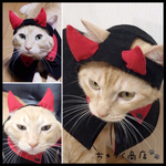 送料無料☆彡 小悪魔カチューシャ風な被り物♡ハロウィンコスプレに〜猫のかぶりもの