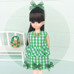 Gingham check girl / green