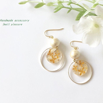（再販）季節感じるキンモクセイのリングピアス/イヤリグ