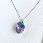 大人カラーswarovskiオーバルネックレス