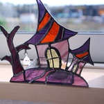 幽霊屋敷キャンドルホルダー・ハロウィンカラー(受注製作)