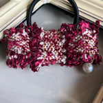 エレガントなツイードリボンのヘアゴム