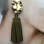  oval waveピアス（moss green）