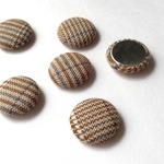グレンチェック柄カボション＊20mm＊6個