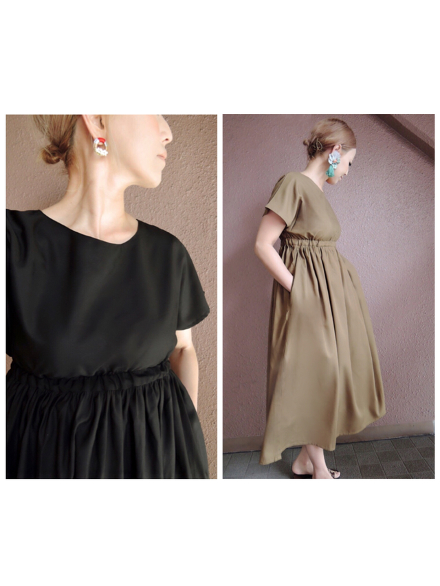 Rata ふんわりシルエットのシンプルワンピース ポケット付き ハンドメイドマーケット Minne