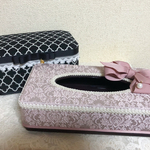 [c様オーダー品] ジャガード ティッシュケース とモロッカン柄小物入れ大