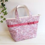【OUTLET】保温保冷ランチバッグ＜リボントート＞*リバティJenny'sRibbonsグリッターピンク