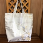 *大きめ トートバッグ*エコバッグ*ブルー系・花柄*少し訳あり品* A*   