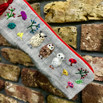 フクロウさんの刺繍ペンポーチ♪①