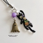 *ハロウィン・猫とオバケのストラップ