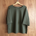 Ｔシャツみたいなプルオーバー✿７分丈　カーキグリーン