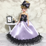 【送料無料】リカちゃん♡ドレス♡紫×黒レース
