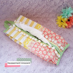 1053さまオーダー品☆ピンク花柄とイエローストライプのＢＯＸティッシュケース