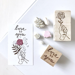 一輪の薔薇と［Love to You］スタンプ