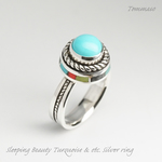 【momoshika様オーダーメイド】スリーピングビューティーターコイズ&etc, シルバーリング Sleeping Beauty Turquoise