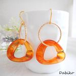 大ぶりべっ甲リングの上品ピアス/イヤリング✨秋のお洒落に
