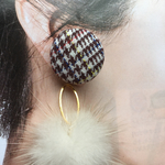 glen check 2wayearring（brown）